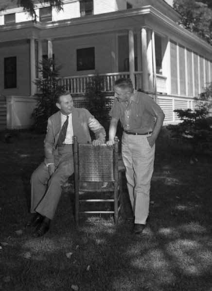 Tom Amlie and Doctor Newberry | Photograph | Wisconsin Historical Society