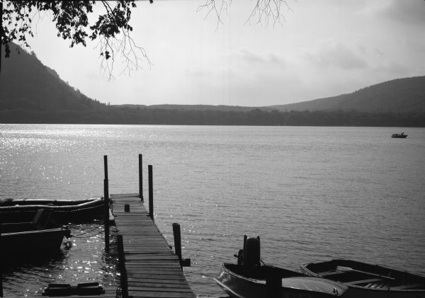 View from a small pier on Devil's Lake, looking south.