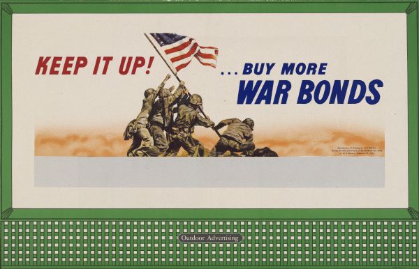 Treasury Design No. 58, featuring the raising of the stars and stripes on Mt. Suribacki, Iwo Jima by U.S. Marines February 23, 1945.