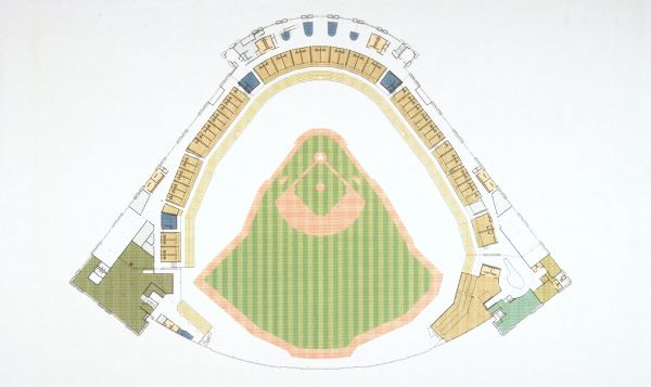 Artist's rendering of the club level plan for Miller Park Stadium.