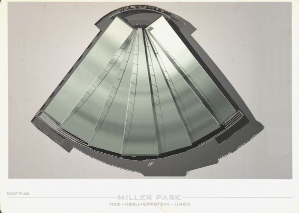 Artist's rendering of an aerial view of Miller Park Stadium's roof.