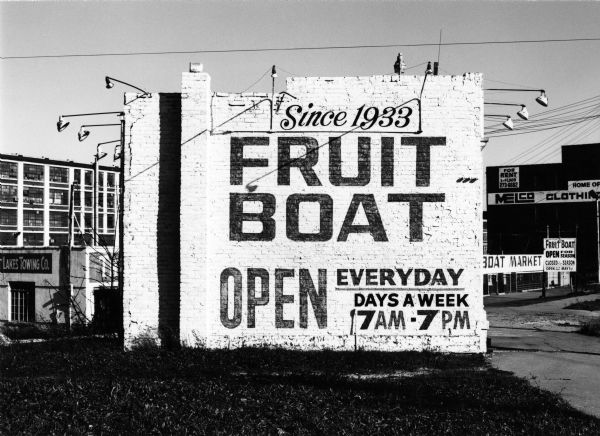 Fruit boat building, located at East Seeboth Street at South First Street.