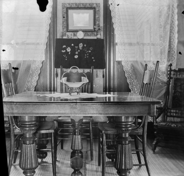 A detailed look at the dining room table in the Dankoler home.