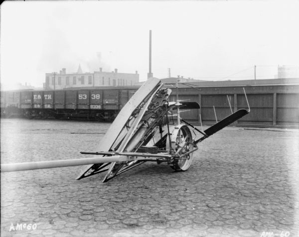 Corn Binder Displayed Outdoors | Photograph | Wisconsin Historical Society