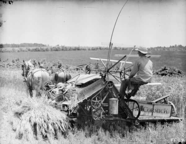 Man Using Left-Hand Binder | Photograph | Wisconsin Historical Society