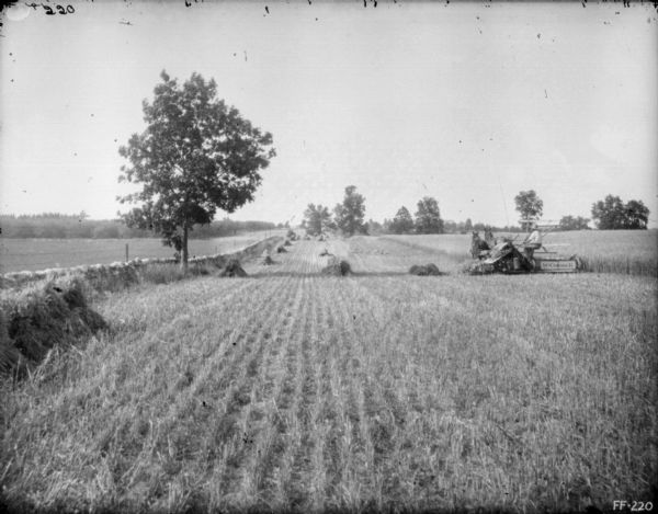 Man on Horse-Drawn Binder | Photograph | Wisconsin Historical Society