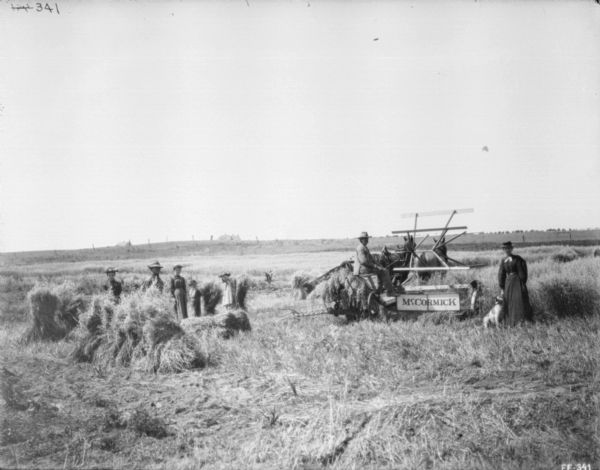 Family Posing Around Horse-Drawn Binder | Photograph | Wisconsin ...