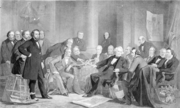 Engraving of "Men of Progress, American Inventors."