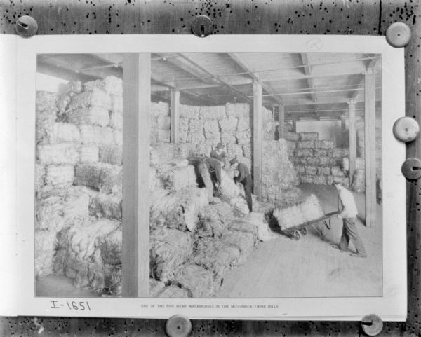 One of the five hemp houses in the McCormick twine mills in Chicago, Illinois.