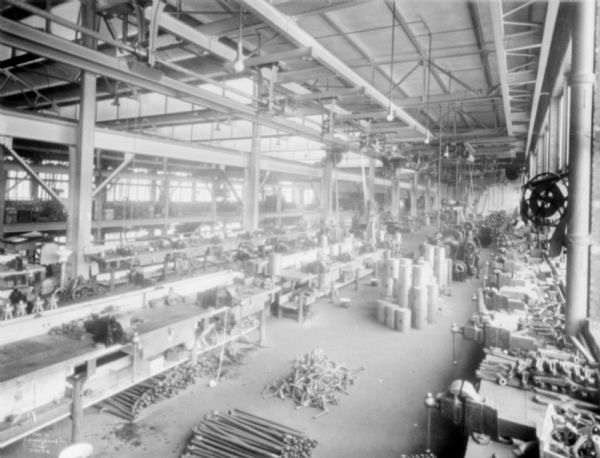 Elevated view of factory floor at McCormick Works.