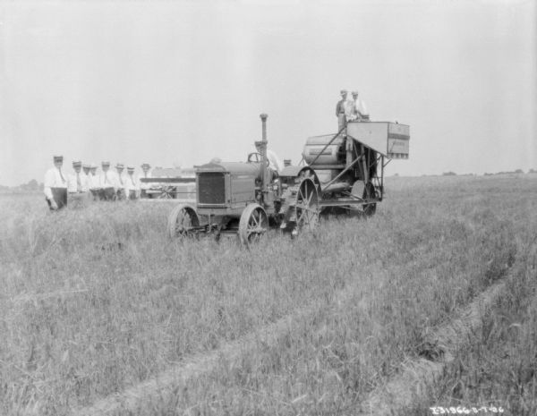 Group of Men Posing with Harvester Thresher | Photograph | Wisconsin ...