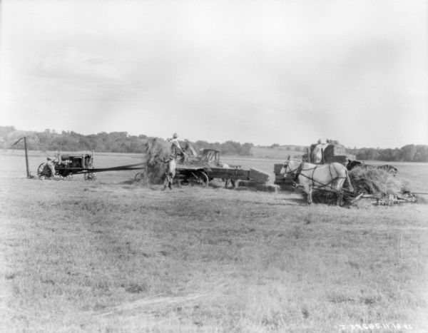 Baling Operation with Hay Presses | Photograph | Wisconsin Historical ...