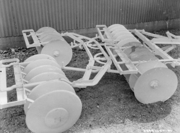 Side view of a disk harrow.
