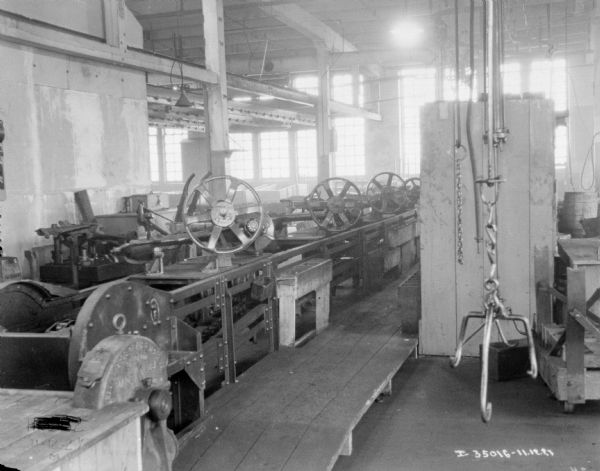 Interior view of manufacturing area of a factory.