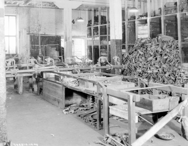 Interior view of a factory.