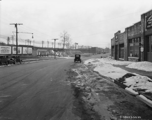 Trucks on Snowy Street in Canada | Photograph | Wisconsin Historical ...