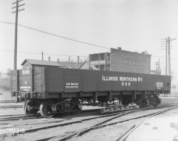 Illinois Northern Railway boxcar outdoors at McCormick Works.