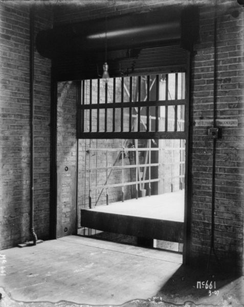 Freight elevator at McCormick Works.