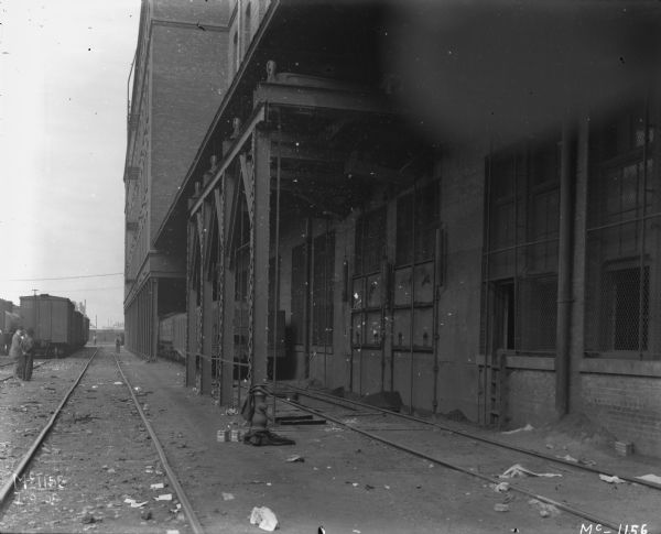 View of railroad tracks and dock area at McCormick Works.