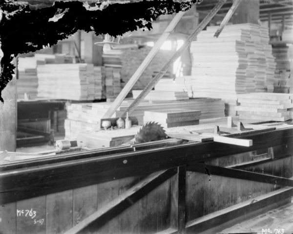 Sawmill indoors at McCormick Works.