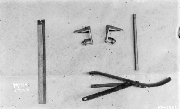 Parts displayed with a ruler.
