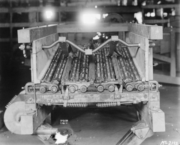 Close-up of a section of a thresher.