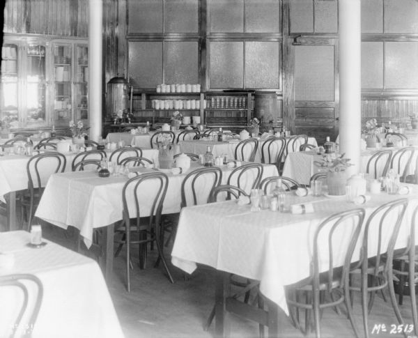 Interior view of the employee dining room.
