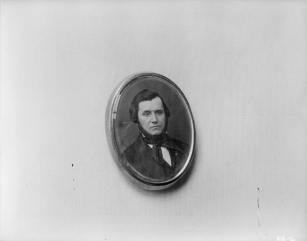 Oval-framed portrait of Cyrus Hall McCormick.