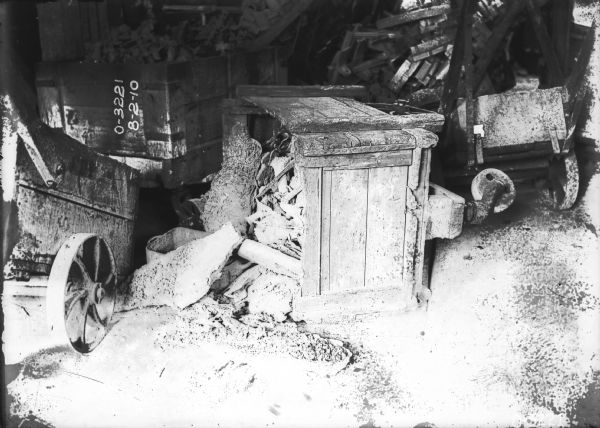 Delivery Cart Tipped Over | Photograph | Wisconsin Historical Society