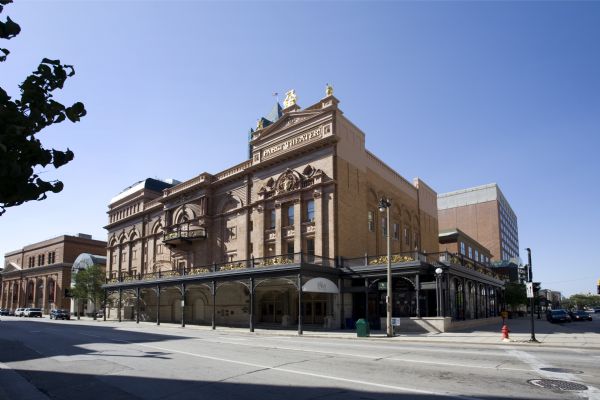 Exterior view of Pabst Theater from across the street.