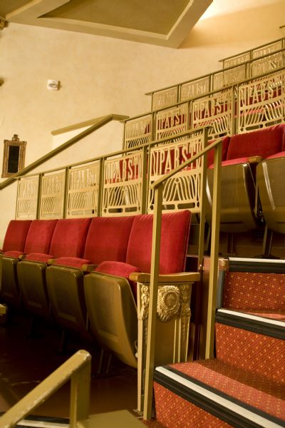 Close-up of seats in Pabst Theater.