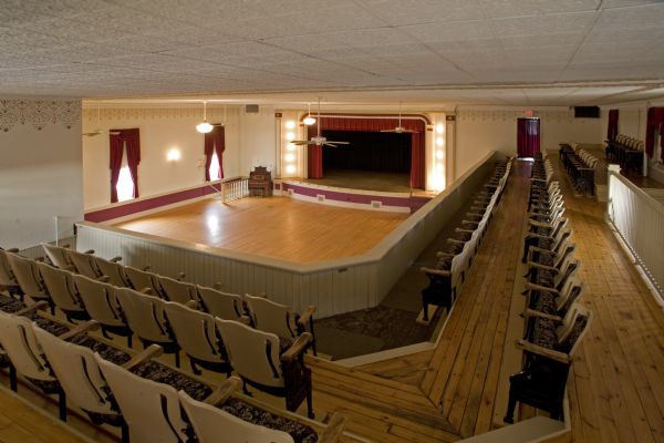 View of Independence Opera House auditorium and stage from balcony.