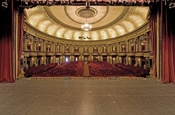 View of Al. Ringling Theatre's auditorium from rear of stage.