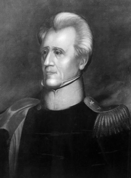 A painting of Andrew Jackson (3/15/1767 – 6/8/1845), the seventh President of the United States (3/4/1829 – 3/4/1837).