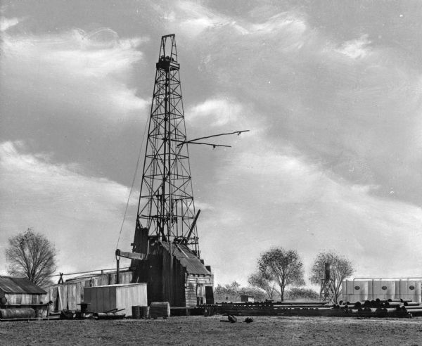 A petroleum well located in Clay City, where oil was discovered in 1936.