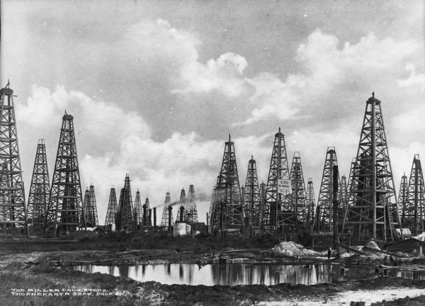 An oil field in Wichita Falls, an area which was home to thirty refineries in the area, with thirteen of them in the city limits.