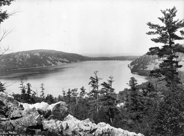 View of Devil's Lake from the cliffs.