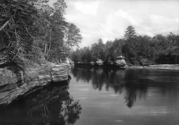 View of rock formations along the Wisconsin River.