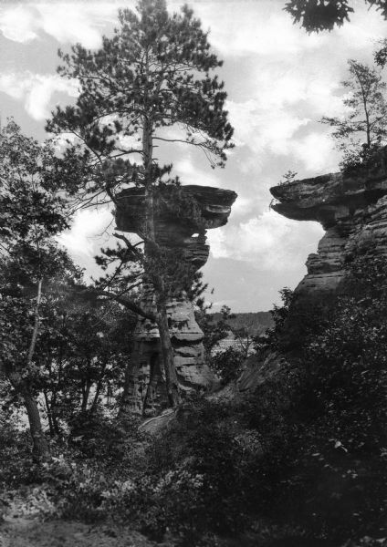 View of Stand Rock, a formation on the Wisconsin River.