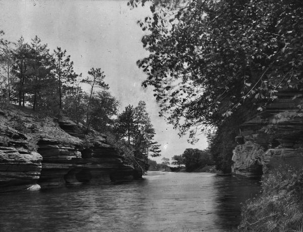 View of Grotto Rock, a formation on the Wisconsin River.