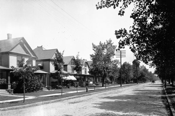 View down Baird Avenue, a residential street.