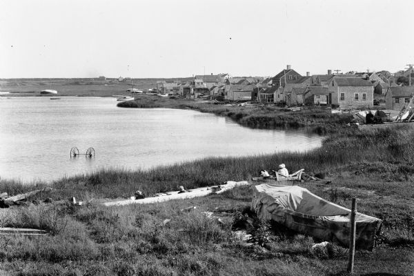 General view of inlet and sheds.