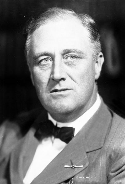 Photographic portrait of Franklin D. Roosevelt (1882-1945), thirty-second president of the United States.