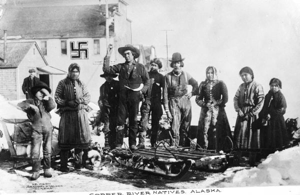 Group portrait of a family of Copper River Native Americans.
