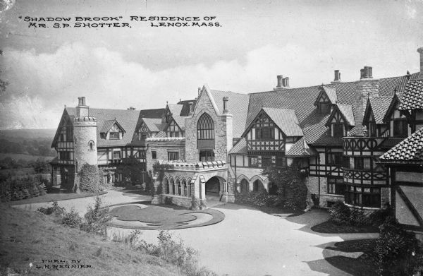 Exterior of Shadow Brook, the residence of Mr. S.P. Shotter, built by architect H. Neill Wilson in 1893. Published by L.H. Regnier.
