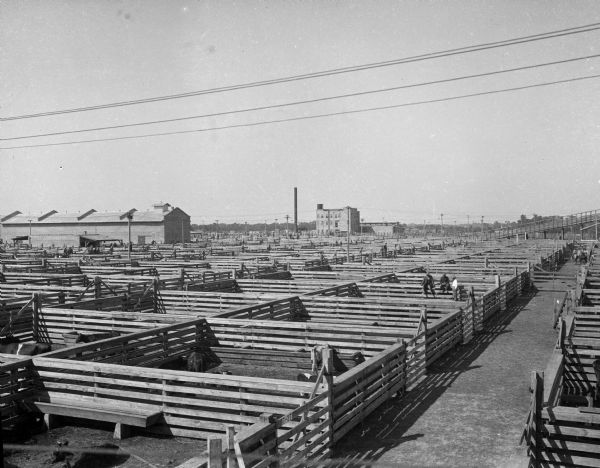 A view of stock yards in Oklahoma City.