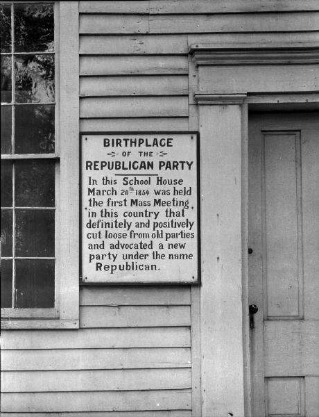 A plaque on the exterior of the building declares the birthplace of the Republican Party.
