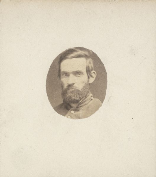 Head shot of John T. Higgins, 6th Battery, 6th Wisconsin Light Artillery.