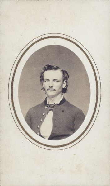 Quarter-length carte-de-visite portrait of Corporal Willard Dockstader, Company K, 13th Wisconsin Infantry.