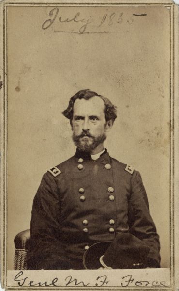 Seated carte-de-visite portrait of Manning F. Force, Brigadier General, U.S. Volunteers.